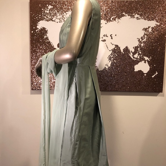 Ann Taylor SILK Mint Green Dress with Silk Scarf - Picture 2 of 5